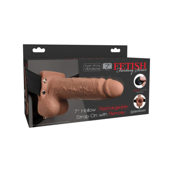 FF 7in Hollow Recharge Strap-On RC Tan