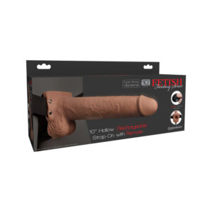 FF 10in Hollow Recharge Strap-On RC Tan