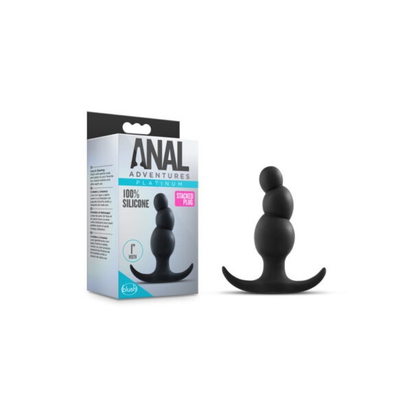 Anal Adventure Platinum Stacked Plug Blk