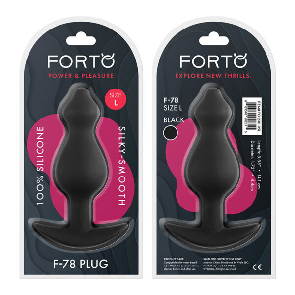 Forto F-78: Pointee Sili Plug Lg Bk