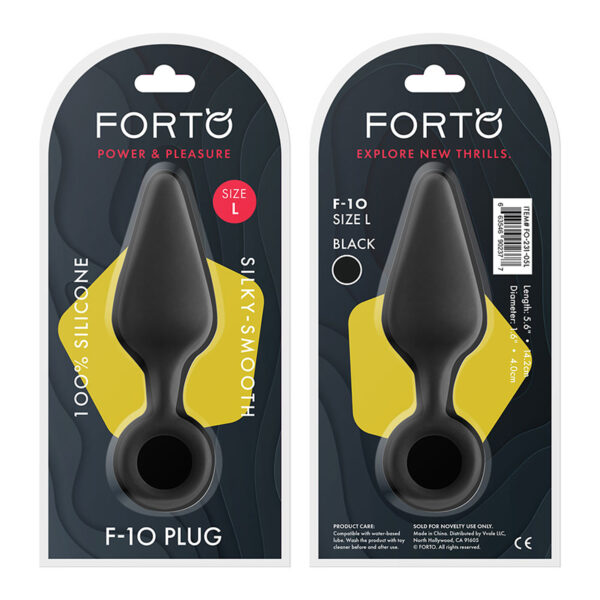 Forto F-10: Sili Plug W/Pull Ring Lg Bk