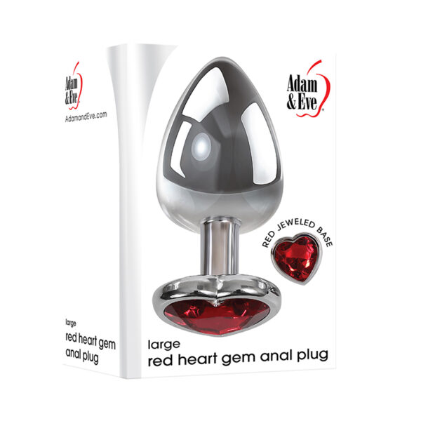 A&E Large Red Heart Gem Anal Plug