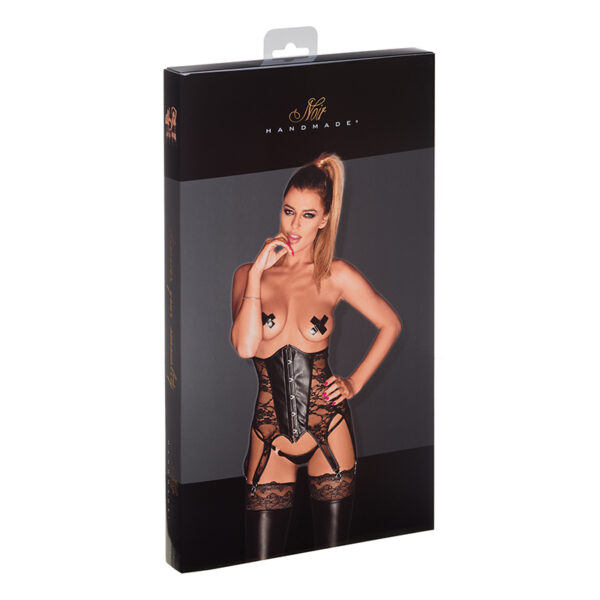 Noir  Powerwetlook w lace corsage  S