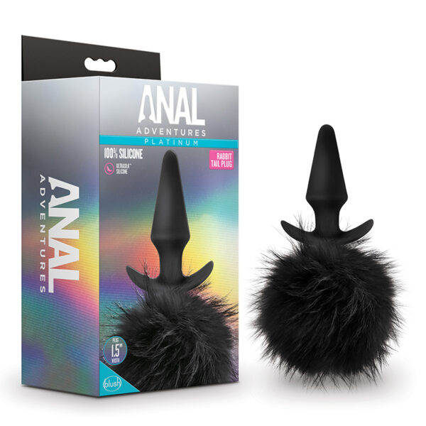 Platinum - Rabbit Tail  Plug - Black
