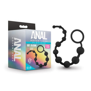 Platinum Silicone 10 Anal  Beads  Black