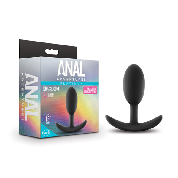 Platinum Silicone Vibra Slim Plug M Blk