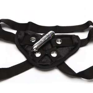 Tantus Velvet Vibra Harness Black Clam