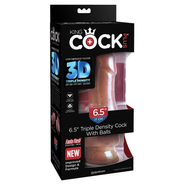 King Cock Plus 6.5in Trip Den Ck W/Bal T