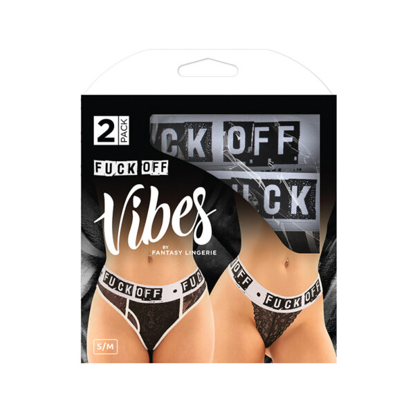 Vibes FUCK OFF BRIEF&THONG S/M BLACK/WH