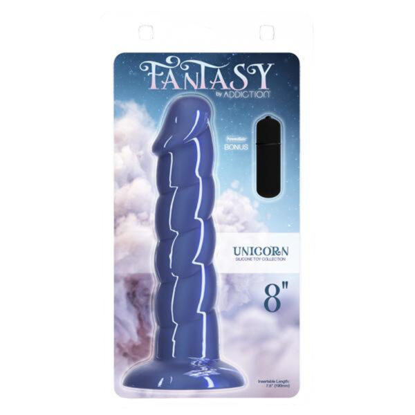 Addiction Unicorn Fantasy Dong 8in Blue