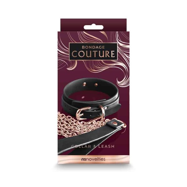 Bondage Couture Collar and Leash Black