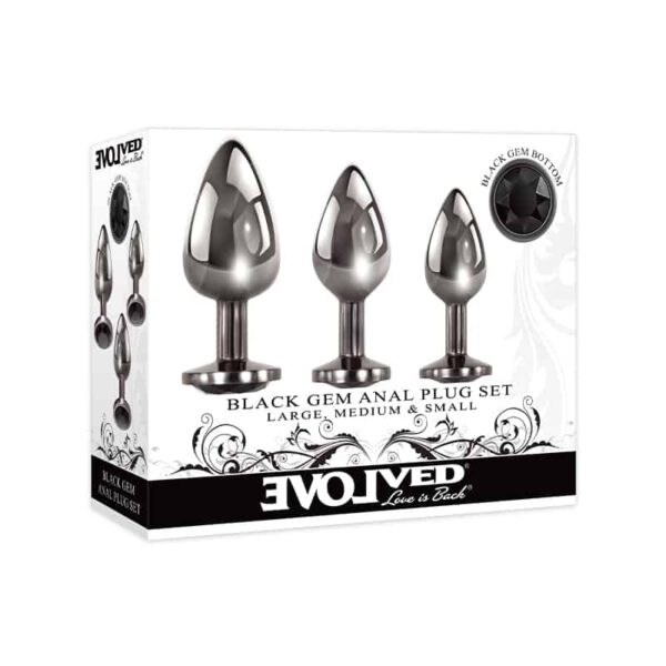 Evolved Black Gem Anal Plug Set 3pc