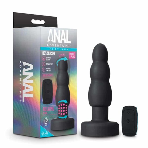 Anal Adventures Platinum-Propel Plug-Blk