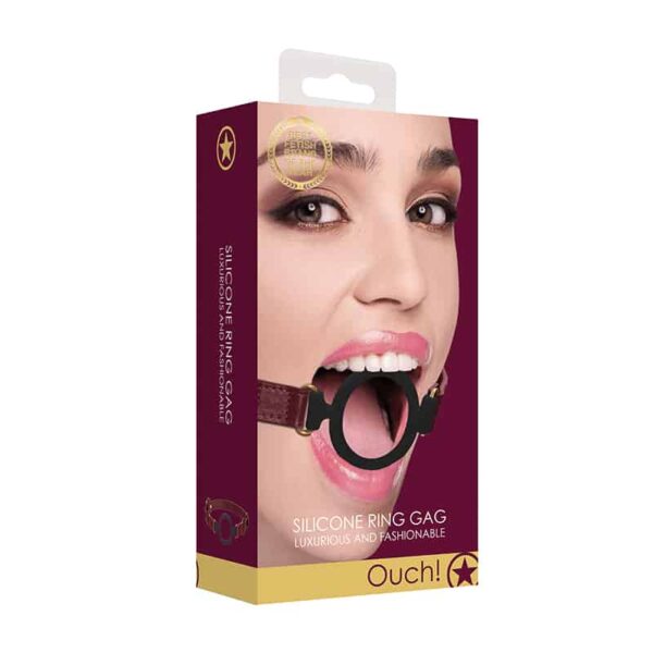 Ouch Halo Silicone Ring Gag Burgundy