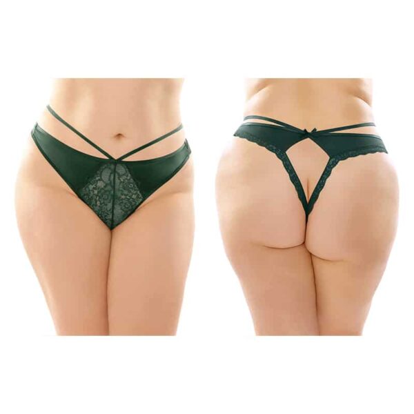 FL Kalina CutoutStrappyThong Green QS
