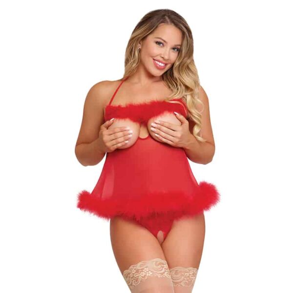 MS Marabou  Baby Doll Set Red Queen