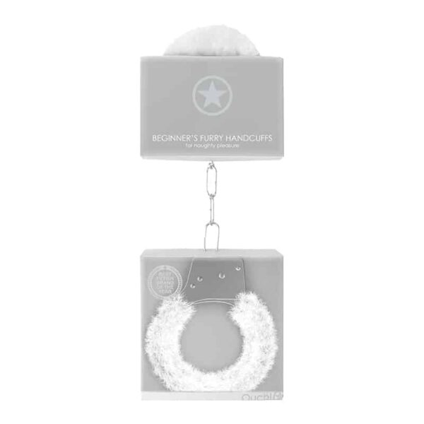 Ouch Beginner's Handcuffs Furry White