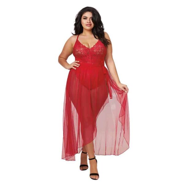 DG Teddy & Maxi Skirt w/G-Strng Rouge 2X