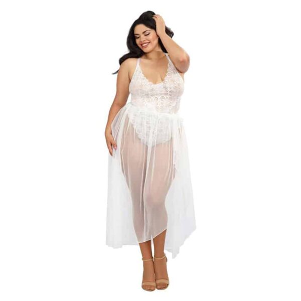 DG Teddy & Maxi Skirt w/ G-String BLK 1X