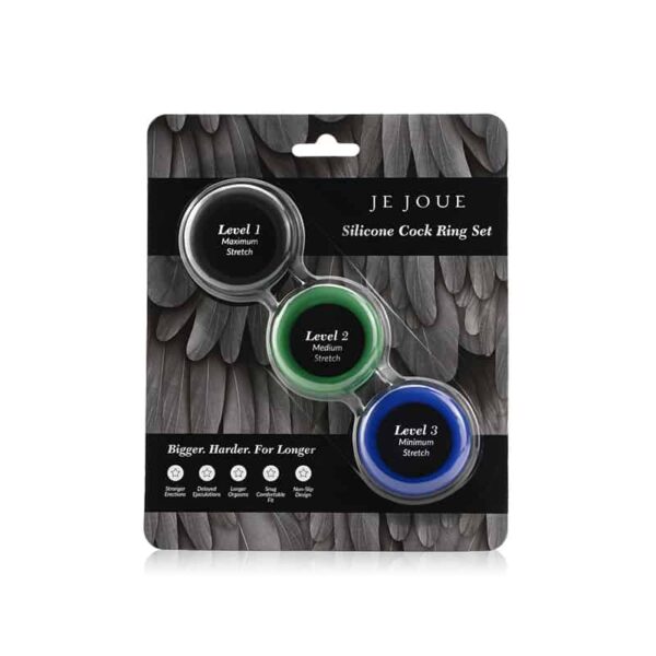 Je Joue 3-Pack Silicone C-Rings Bk/Gn/Bl