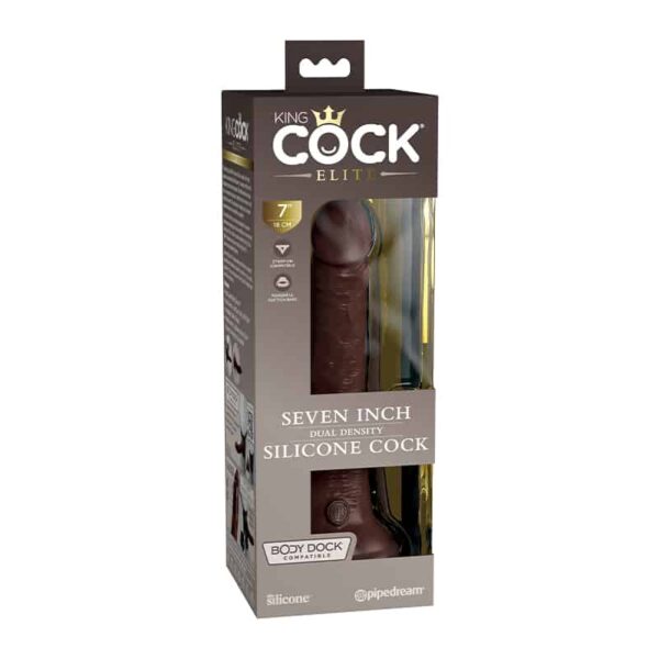 King Cock Elite Sili Dual Density 7in Br
