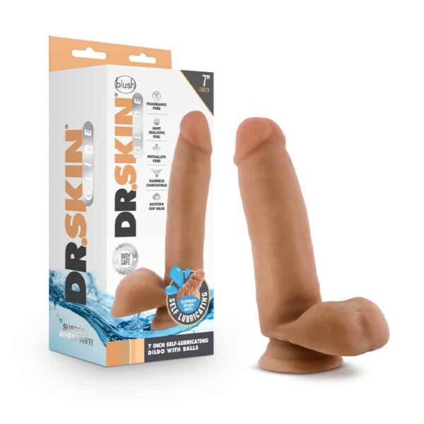Dr.Skin Glide Self Lube Dildo Bal 7in Mo