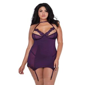 DG Garter Slip with Bra PLUM Q