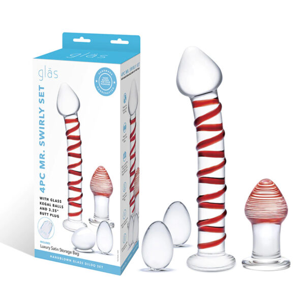 Mr. Swirly Set Glass Kegal balls  4pc