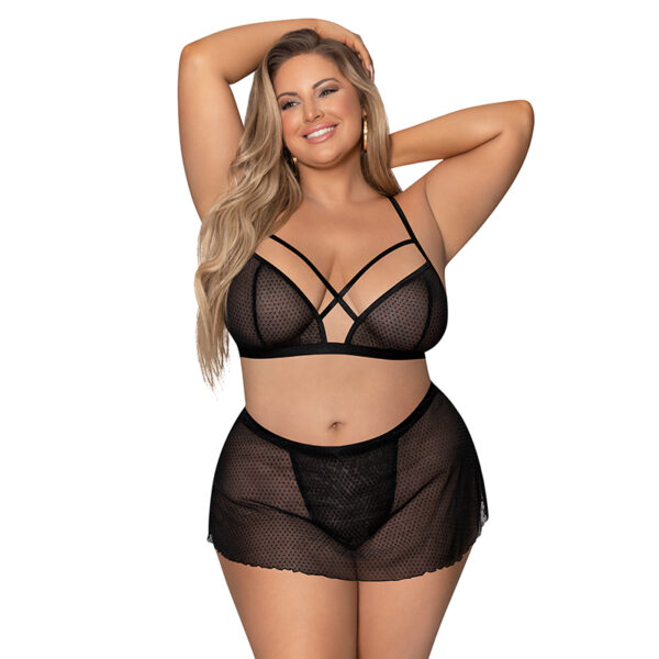 MS Girl Next Door Bralette w Skirt Queen