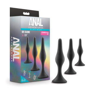 Anal Adventu Plat Sili Begin Plug Kit Bk