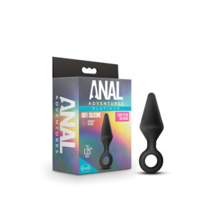 Anal Adventur Plat Sili Loop Plug Med Bk