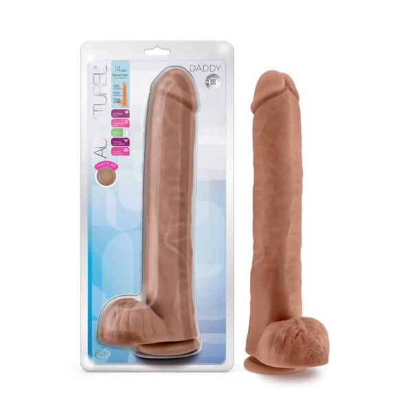 Au Naturel Daddy Dildo 14in Mocha