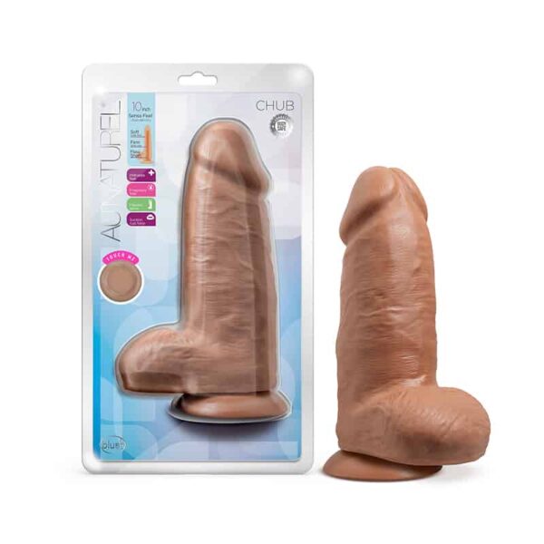 Au Naturel Chub Dildo 10in Mocha