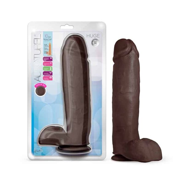 Au Naturel Huge Dildo 10in Chocolate