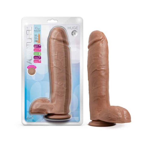 Au Naturel Huge Dildo 10in Mocha