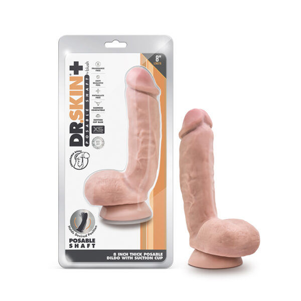 Dr.Skin Plus Thi Pos Dildo W/Squ Bal 8 V