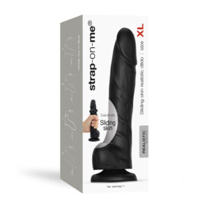 Strap-On-Me Slid Skin Real Dildo Bk Xl