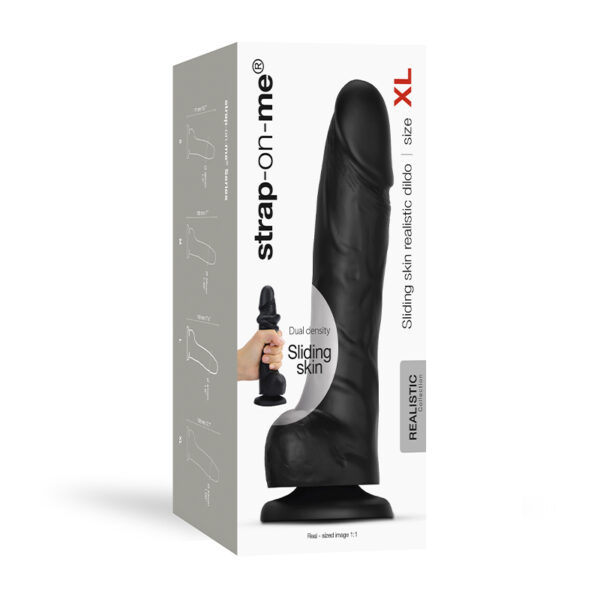 Strap-On-Me Slid Skin Real Dildo Bk Xl