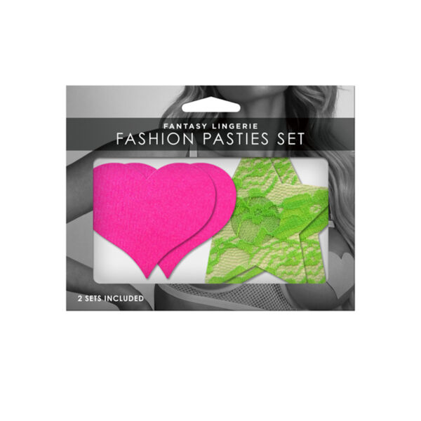 Neon Pasties 2pk Neon Pink Green Solid