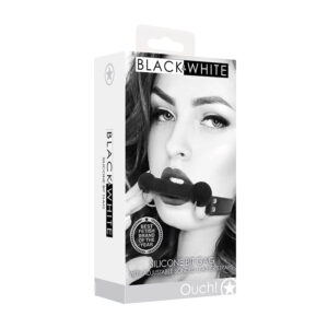 Ouch! B&W Silicone Bit Gag Bonded Leathe