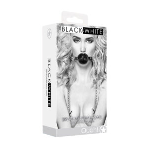 Ouch B&W BreathBallGag WNippleClamp Blk