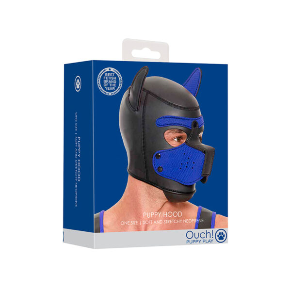 Puppy Play Neoprene Puppy Hood Blue