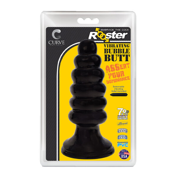 Rooster Vibrating Bubble Butt Black