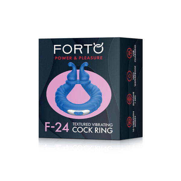 Forto F-24: Sili Textur Vib Cockring Bl