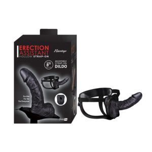 Erection Assist Hollow Strap-On 8in Bk