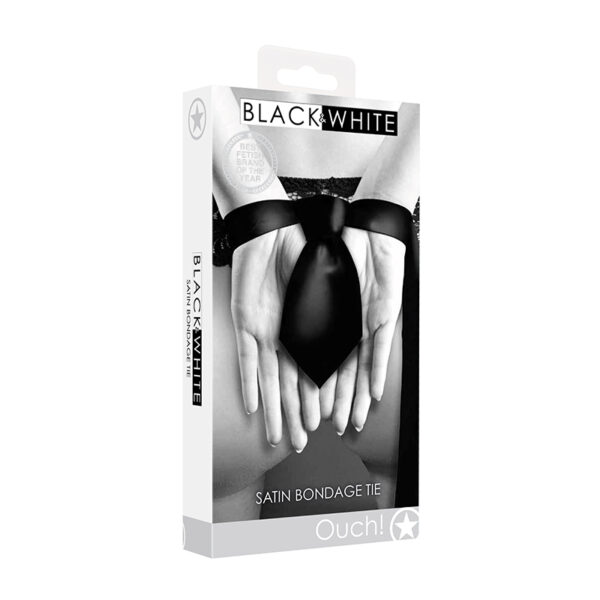 Ouch! B&W Satin Bondage Tie Blk