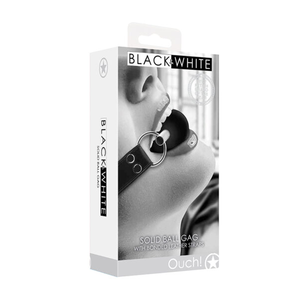 Ouch! B&W Solid Silicone Ball Gag Leath
