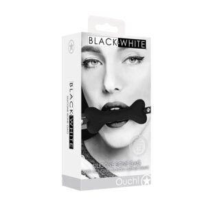 Ouch! B&W Silicone Bone Gag  Black