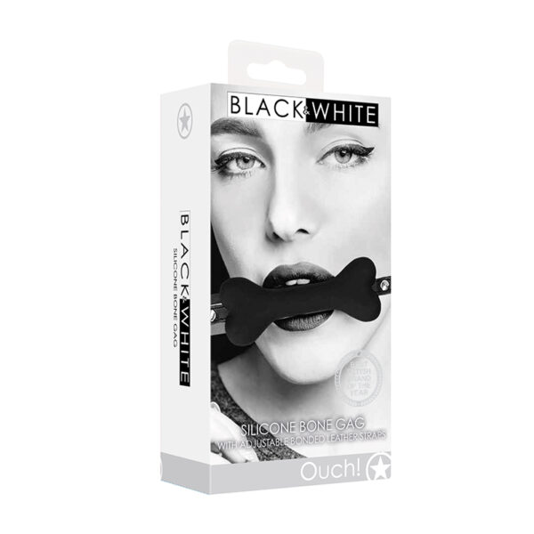 Ouch! B&W Silicone Bone Gag  Black