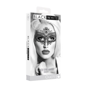 Ouch! B&W Lace Eye-Mask Queen Blk